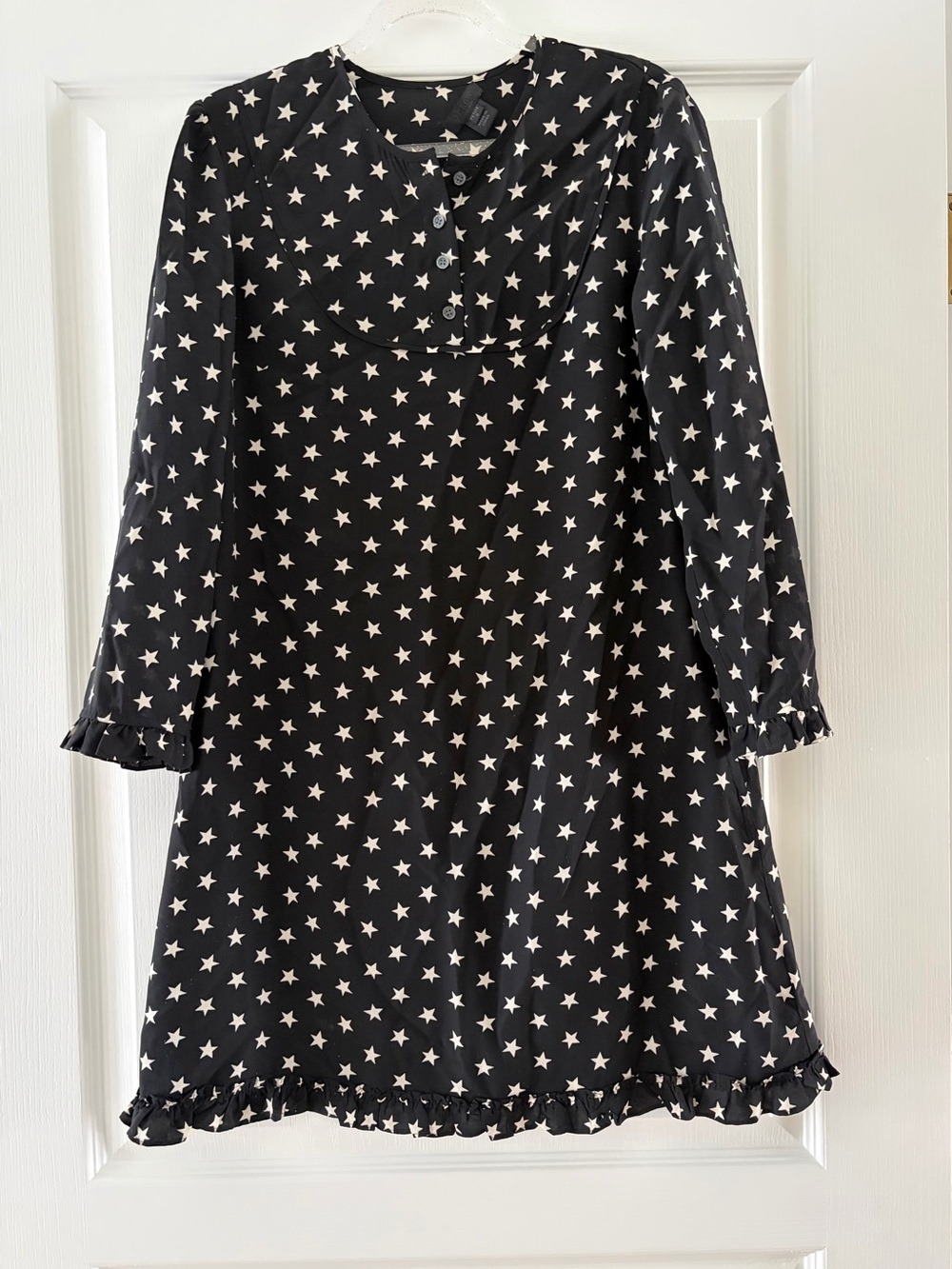 J. Crew Collection Black Long-Sleeve Star Print Dress - Picture 3 of 15